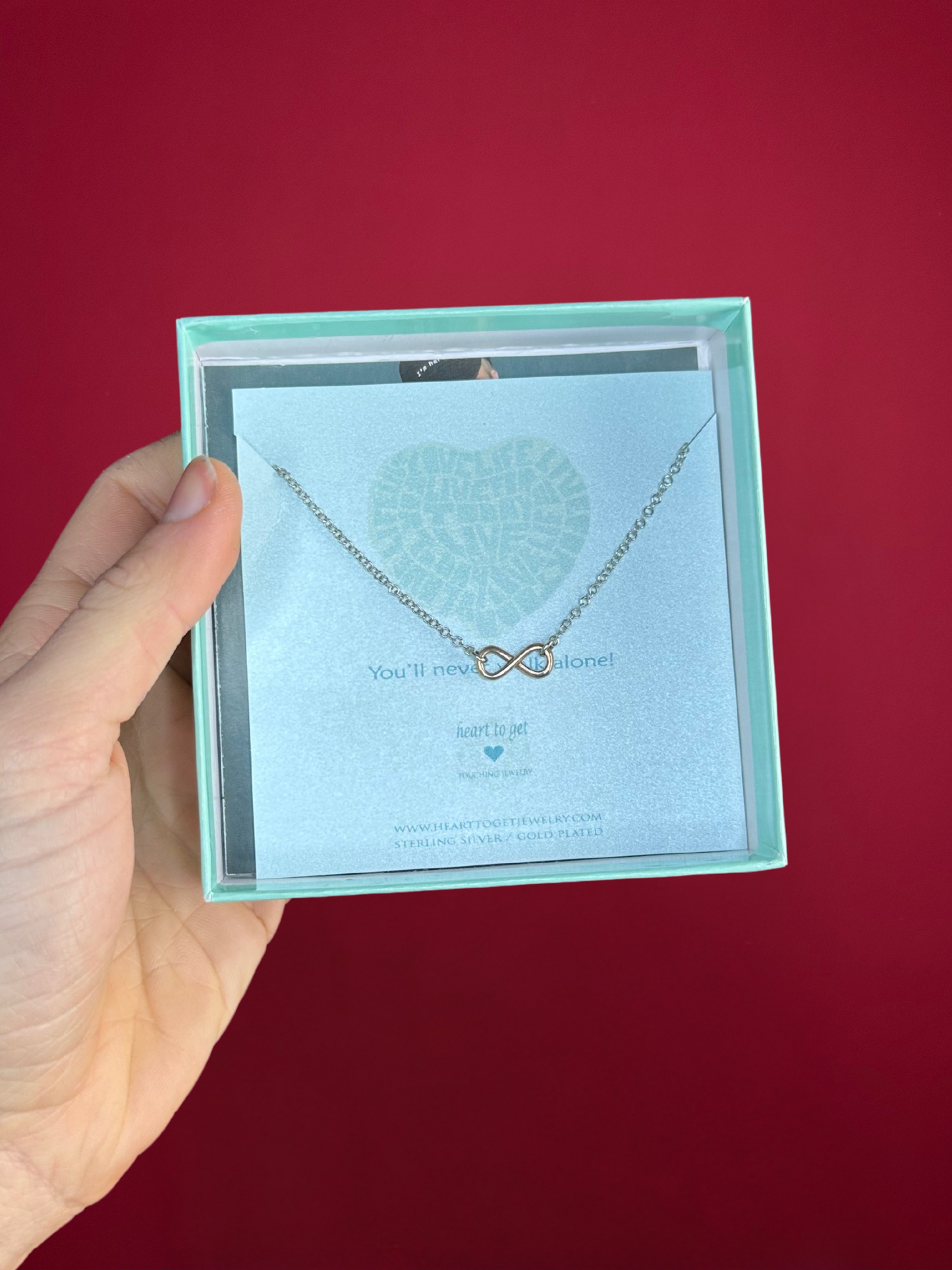Collier Coeur pour obtenir argent/rose