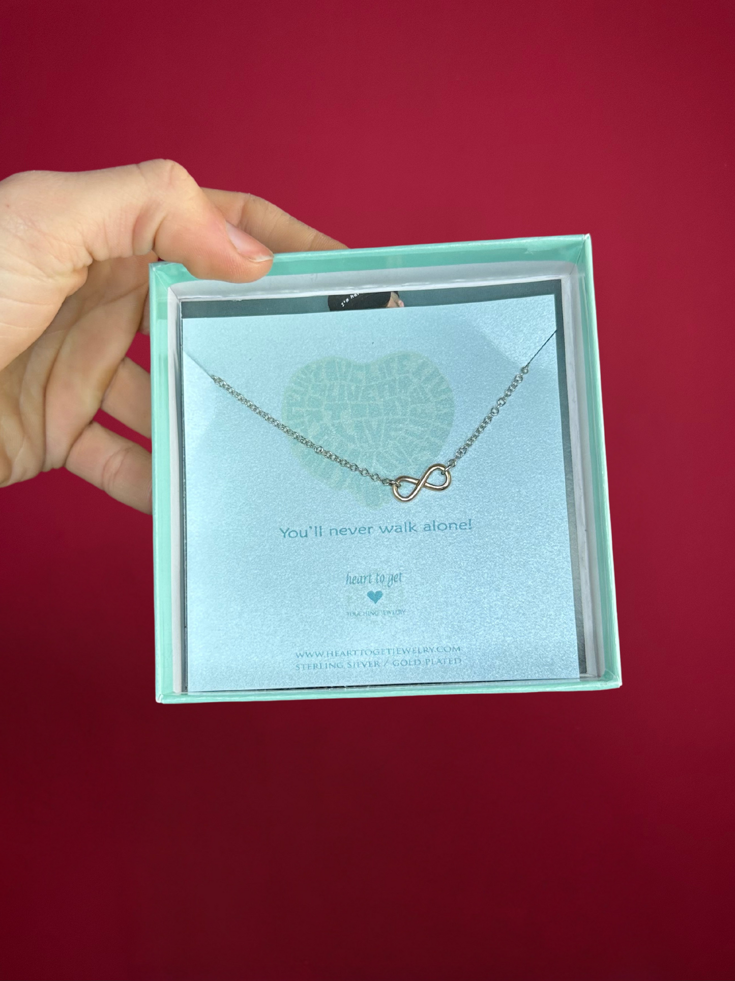 Collier Coeur pour obtenir argent/rose