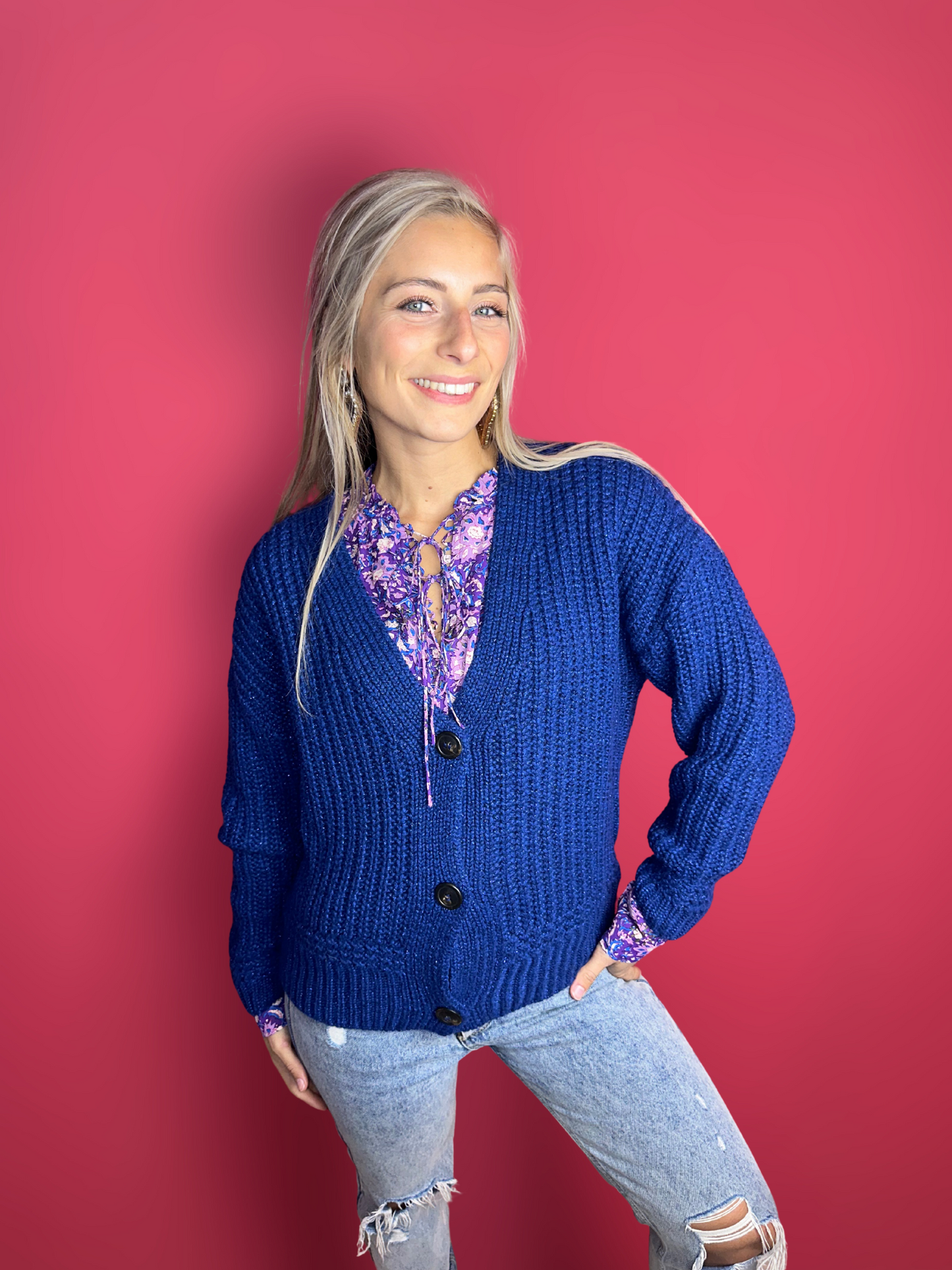 Cardigan SET cobalt lurex