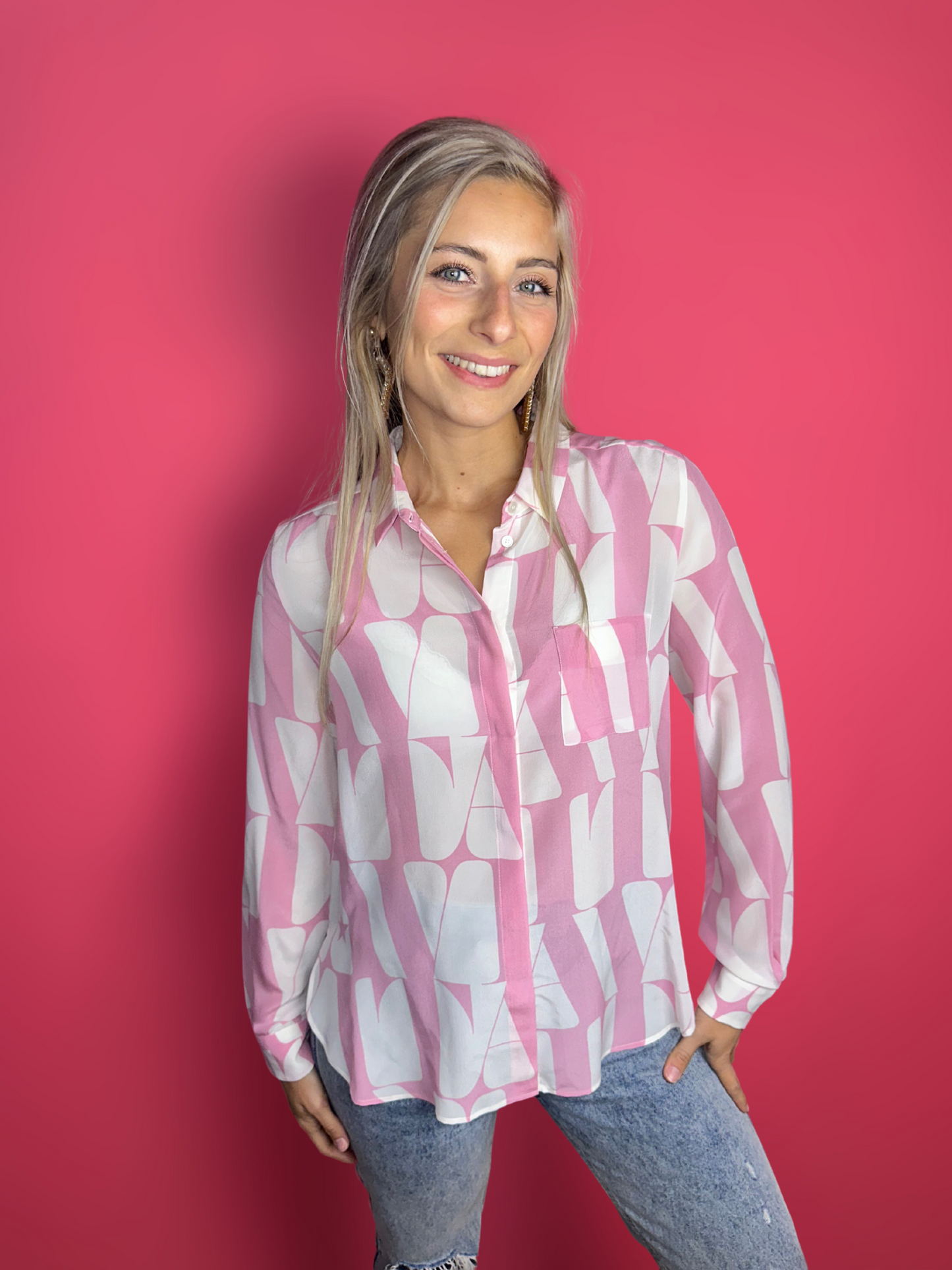 Chemisier imprimé Marella rose clair