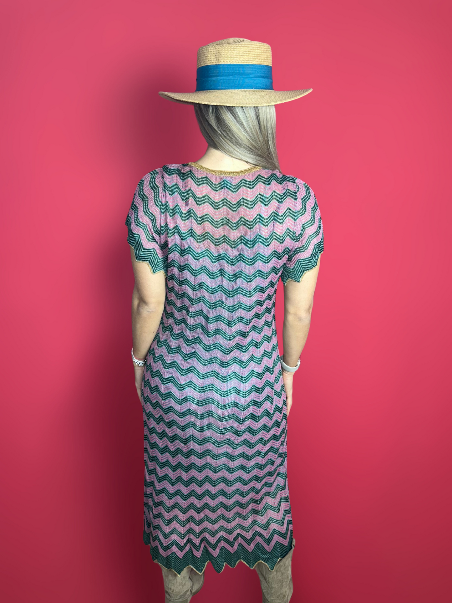 Robe Missoni rose/vert