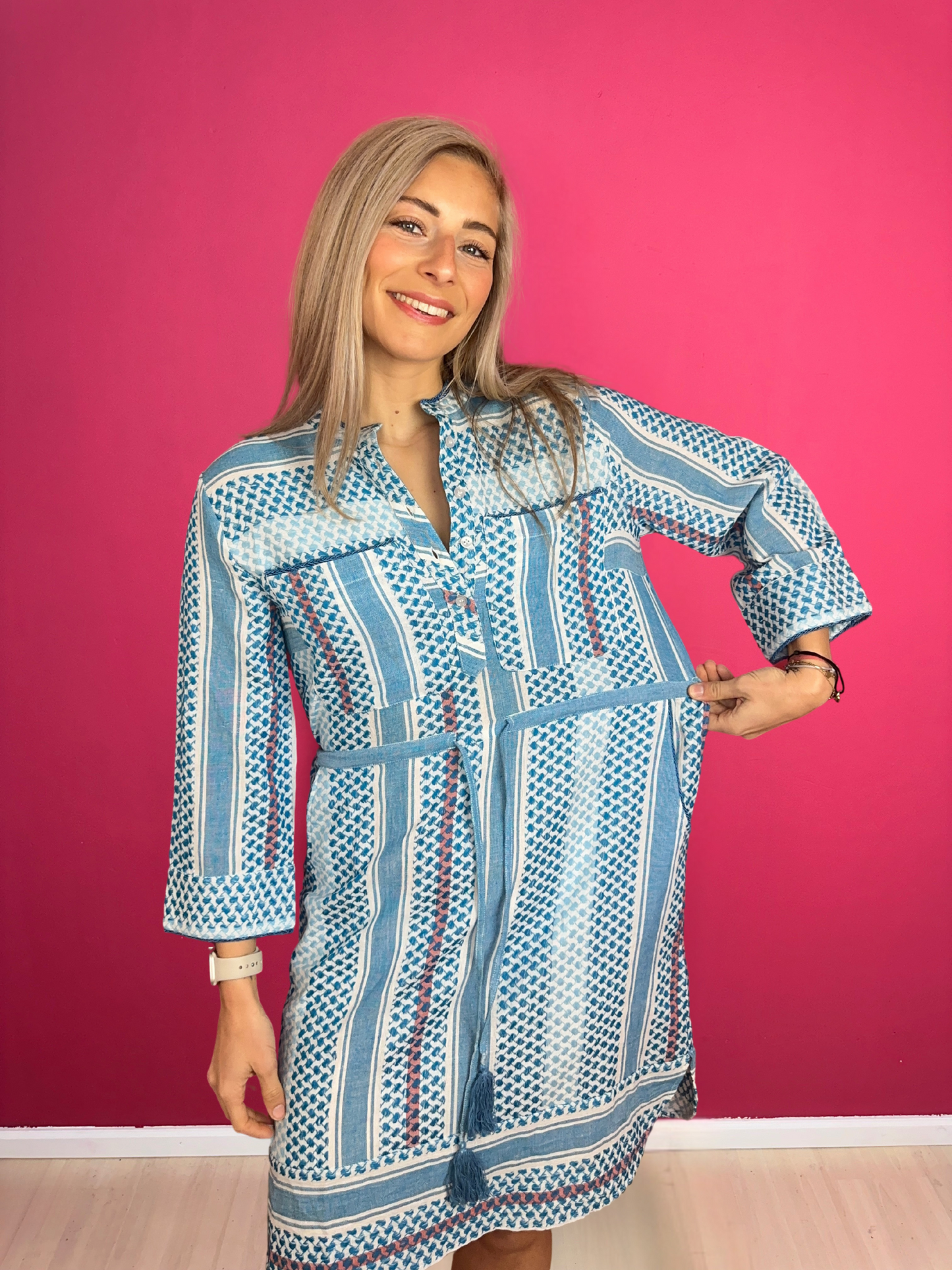 Robe Cecilie imprimé aqua