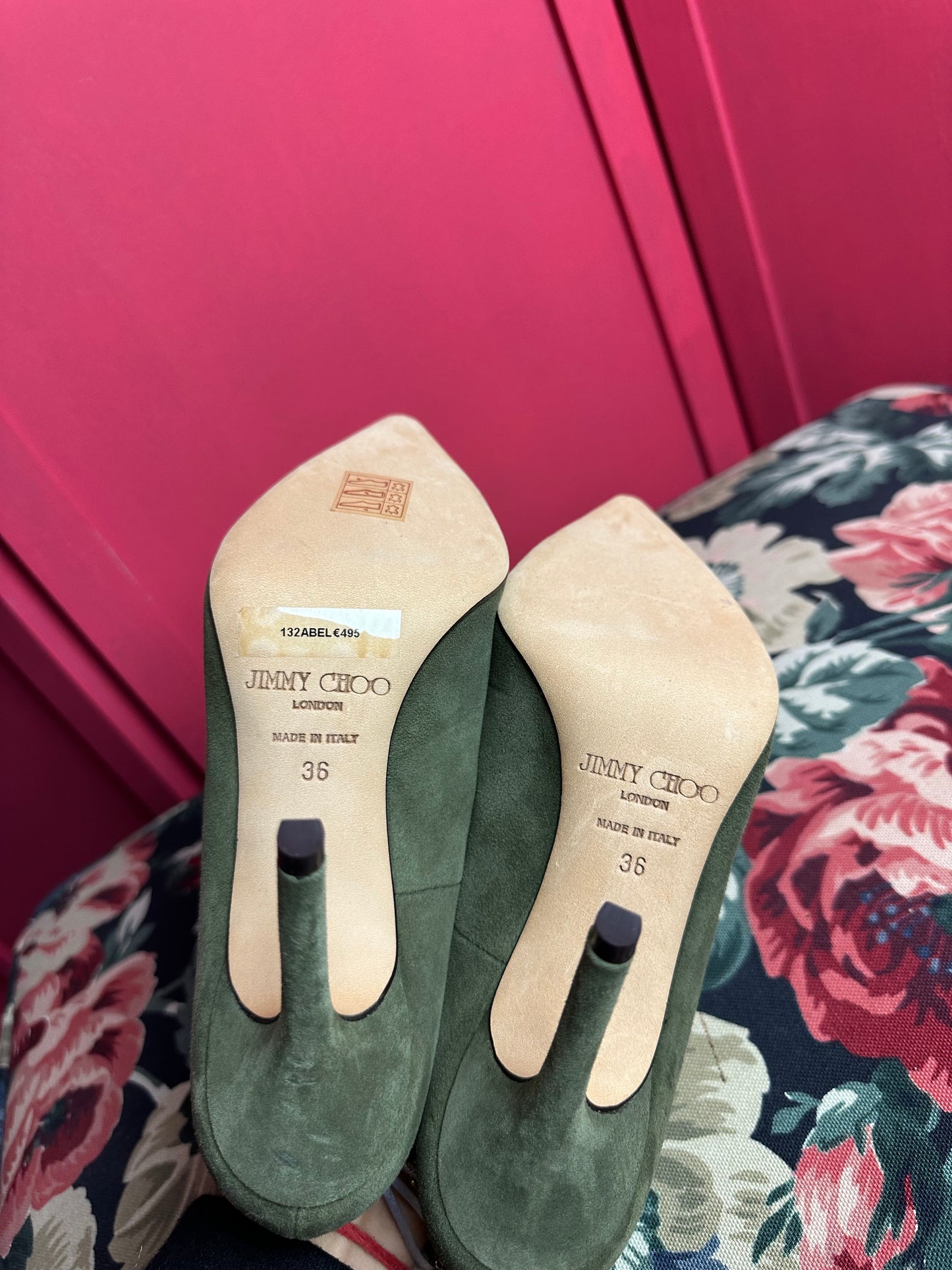 Escarpins Jimmy Choo vert armée/noir