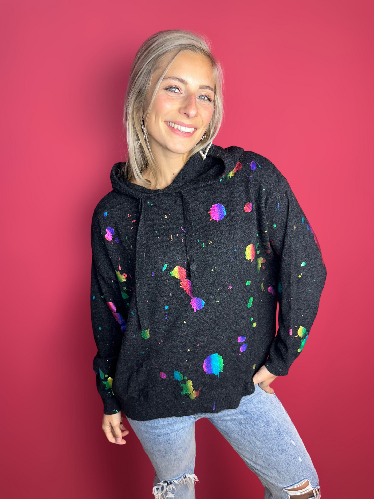 Sweat à capuche Brodie Cachemire gris