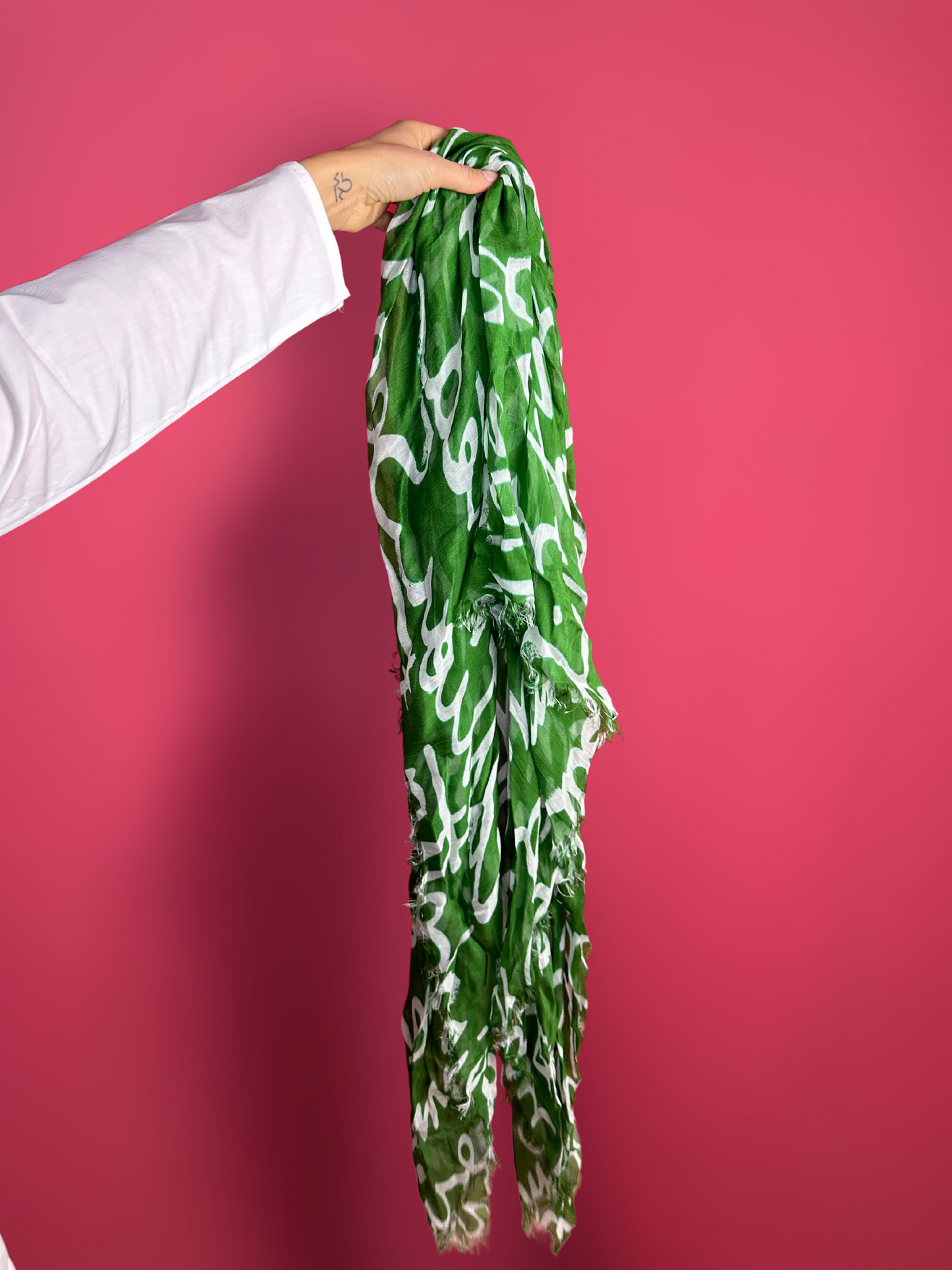 Foulard Elisabetta Franchi vert & blanc