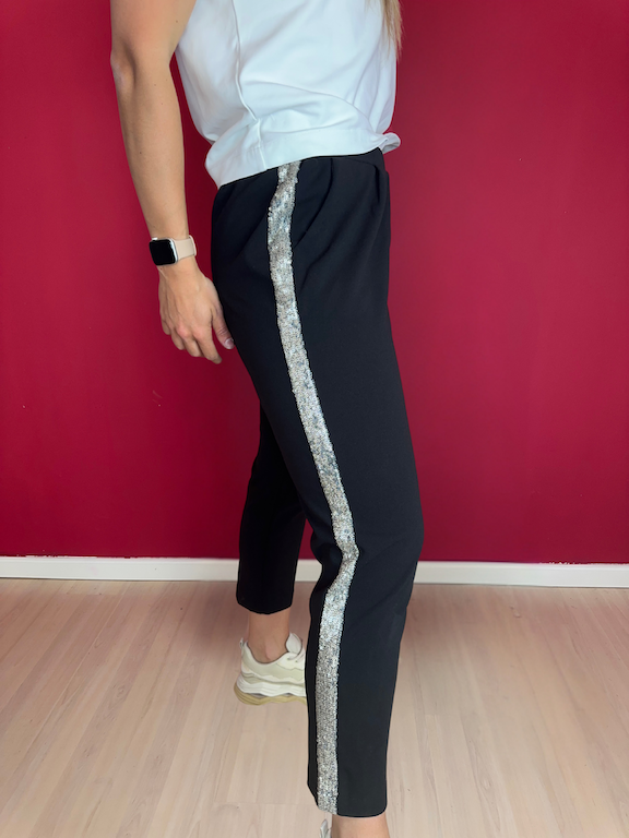Broek Rinascimento pailletten zwart - Maat XL