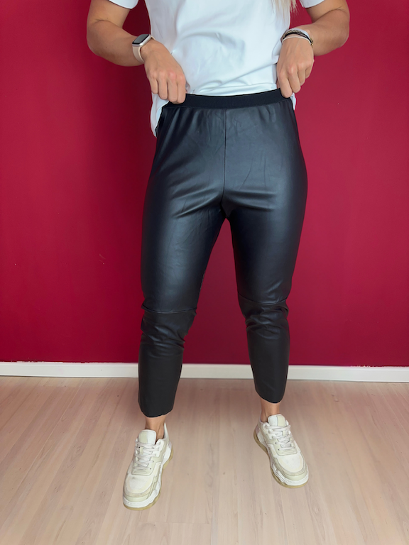 Legging SET lederlook zwart - Maat 42