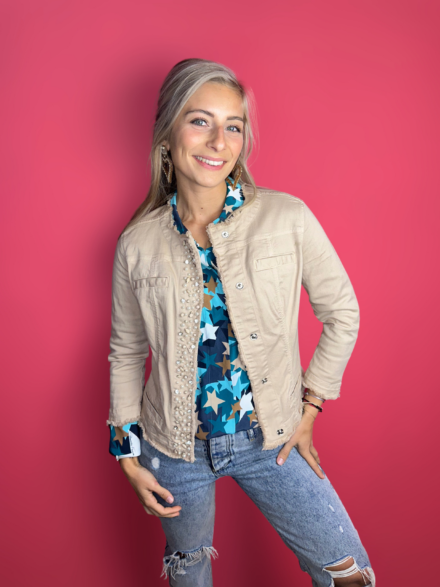 Veste en jean Liu Jo beige