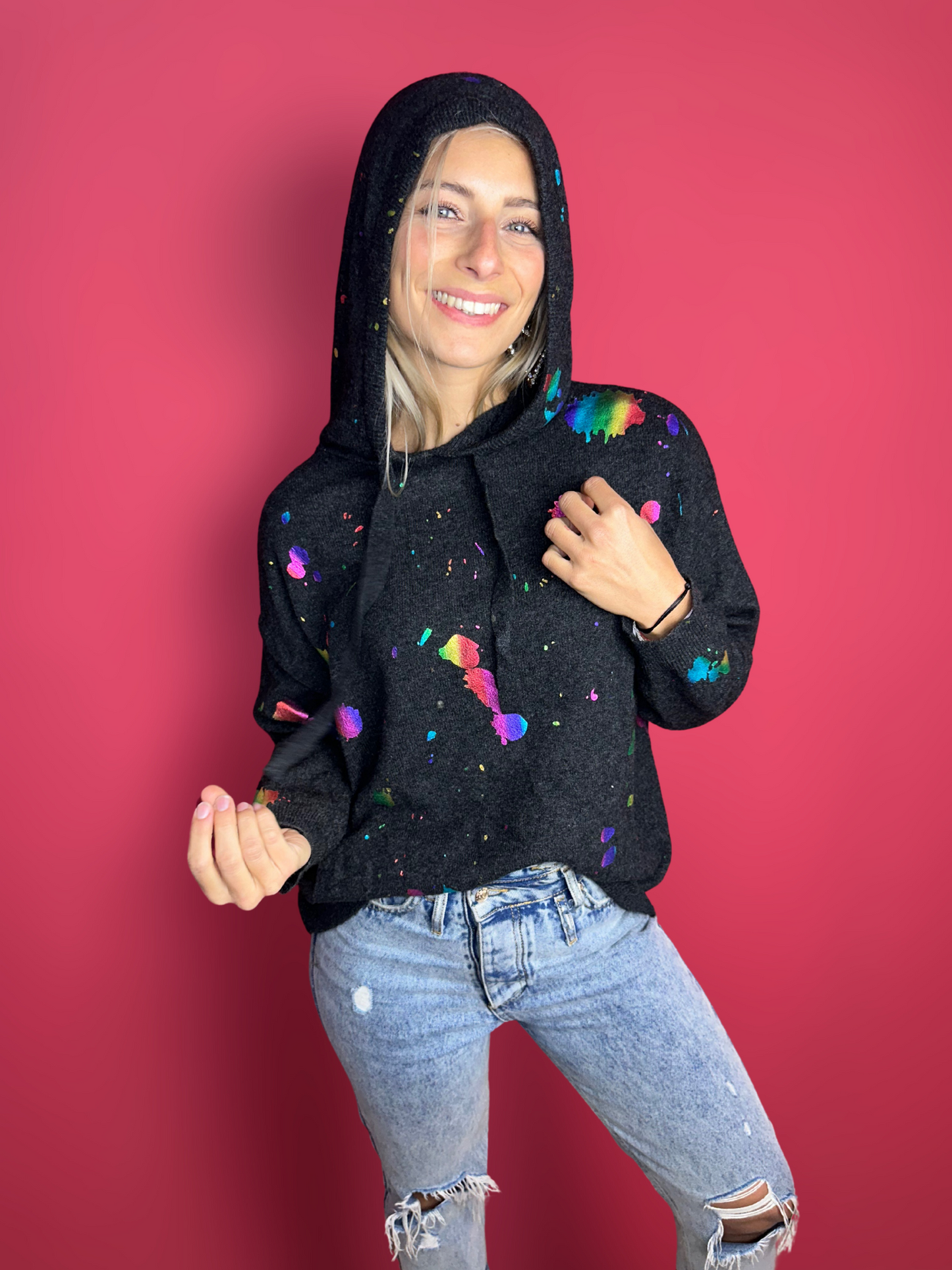 Sweat à capuche Brodie Cachemire gris