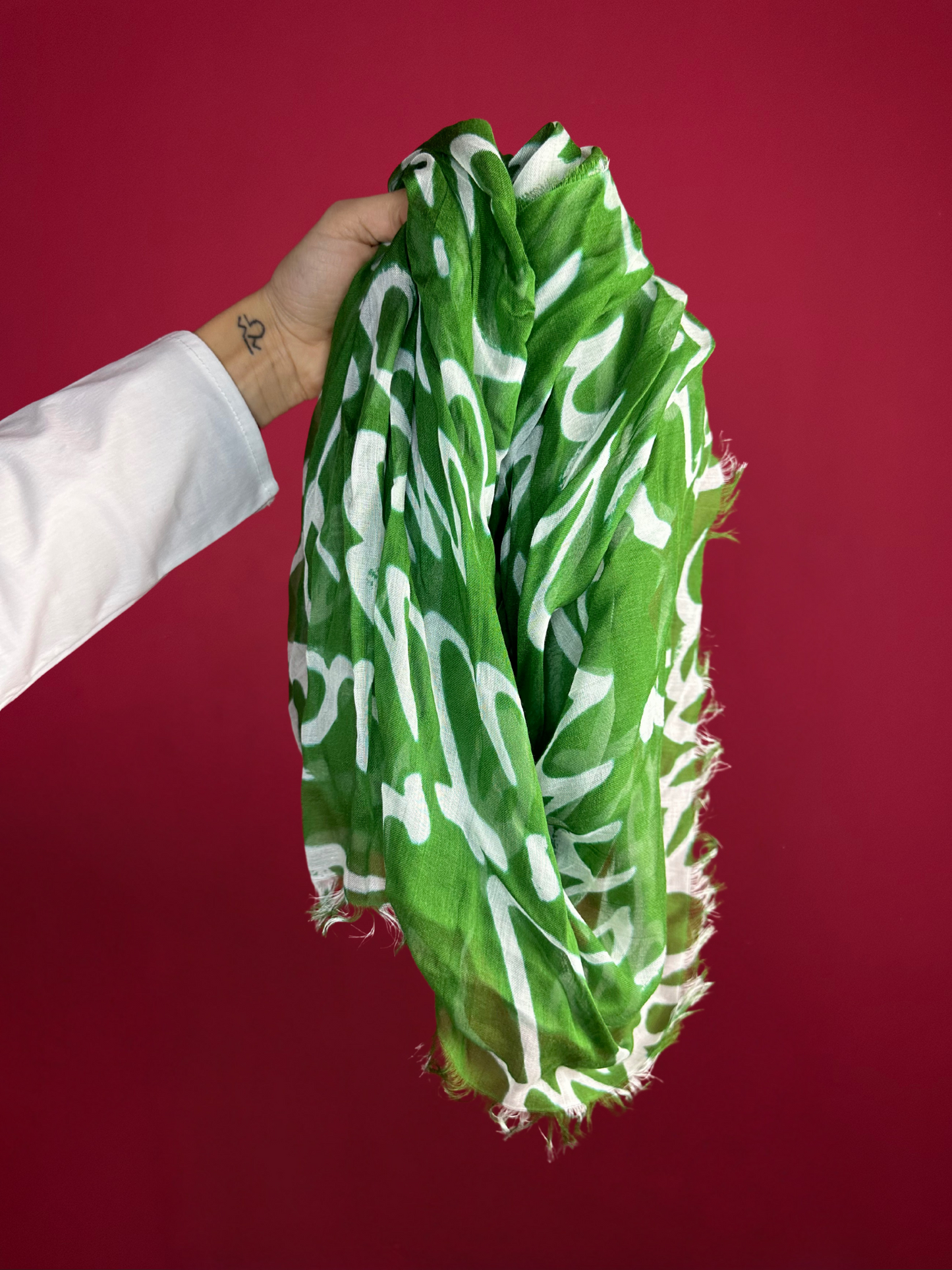Foulard Elisabetta Franchi vert & blanc