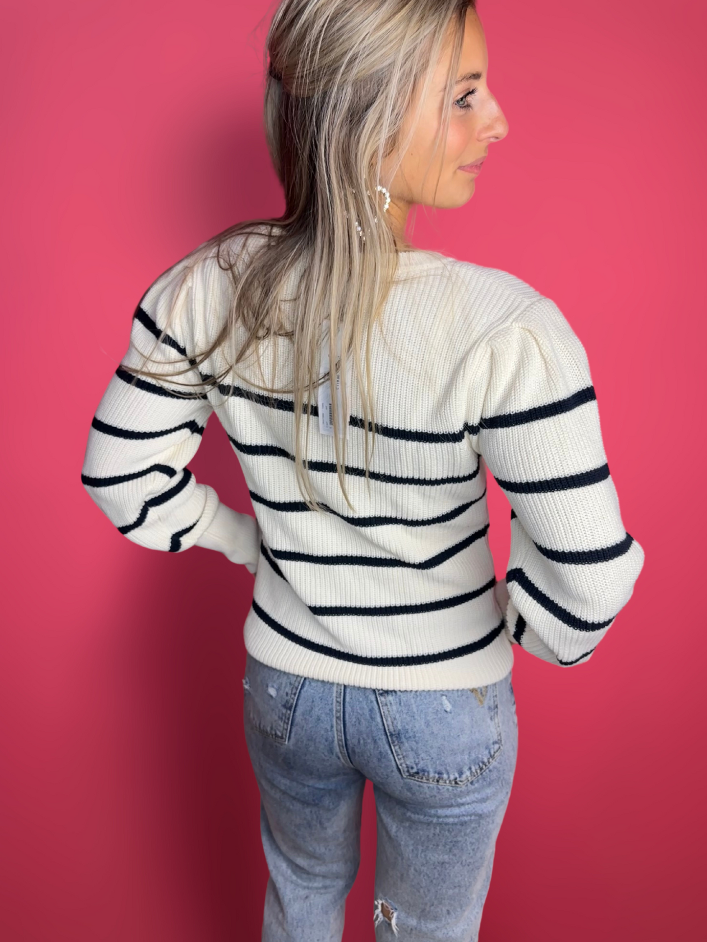Trui SET gebreid strepen - Maat 38