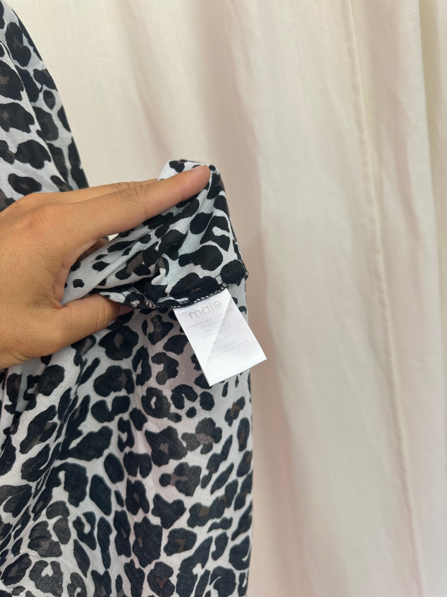 Blouse Maje panterprint zwart,wit maat M
