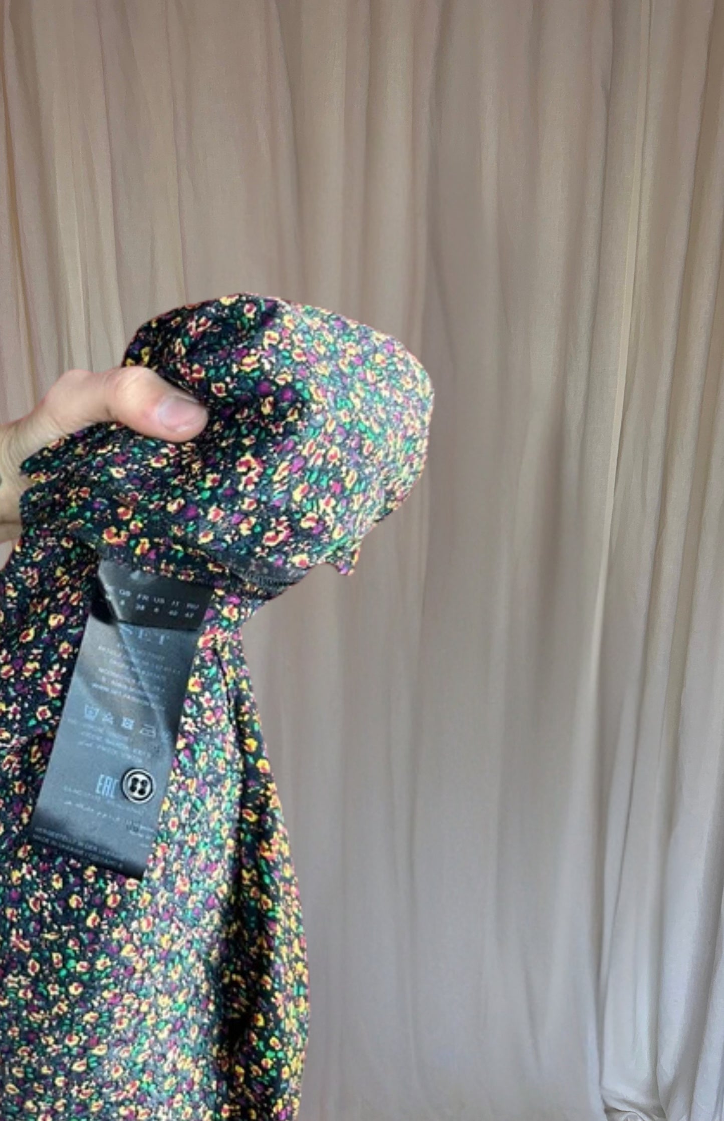 Blouse SET print zwart, meerkleurig maat S