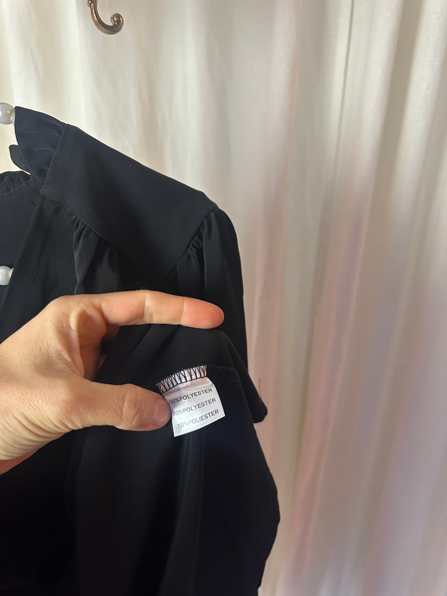 Blouse Unika ruffle zwart maat L