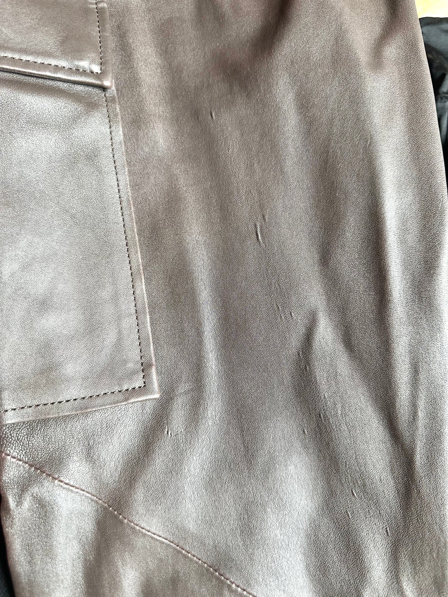 Broek Alter Ego leer donkerbruin - Maat S