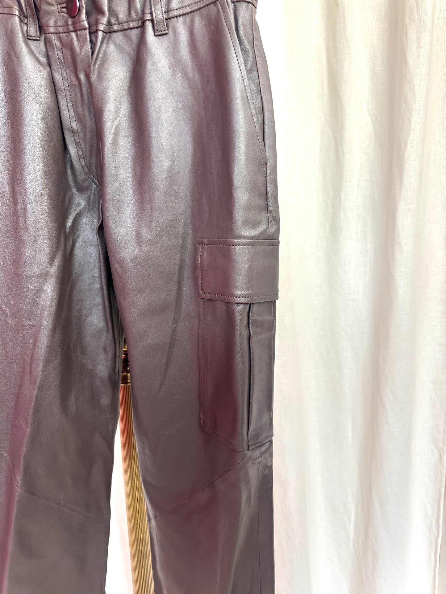 Broek Alter Ego leer donkerbruin - Maat S