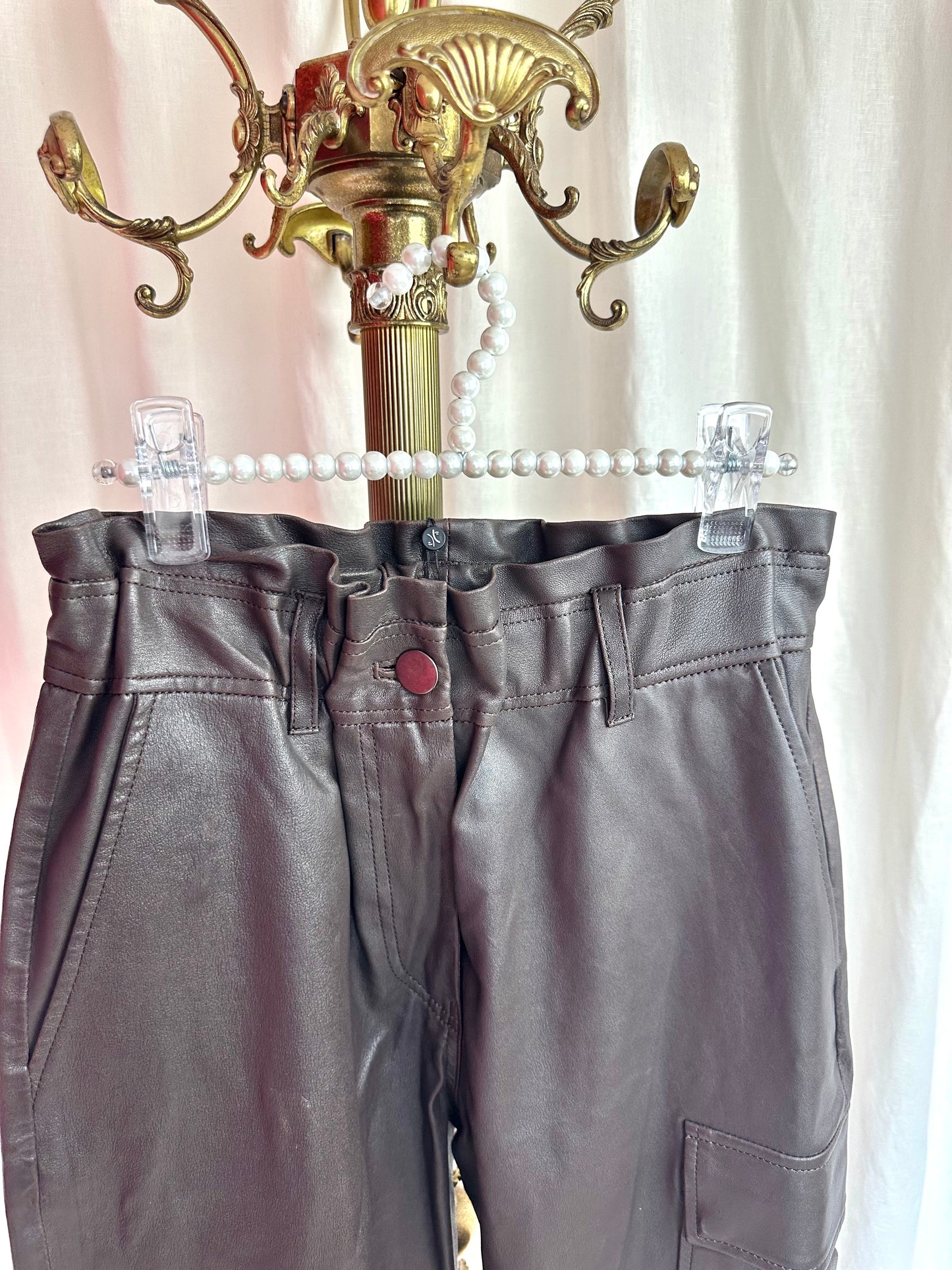 Broek Alter Ego leer donkerbruin - Maat S