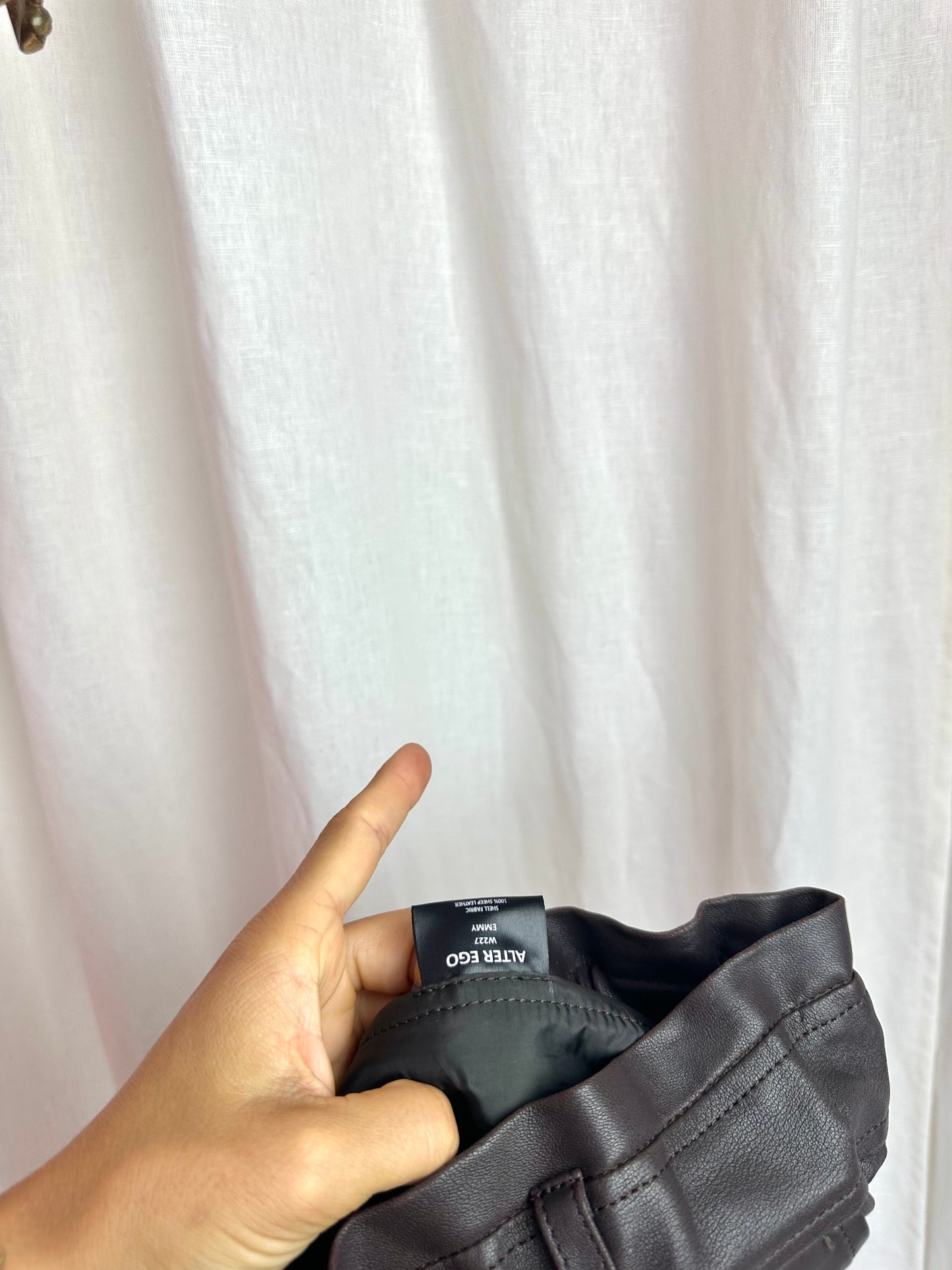 Broek Alter Ego leer donkerbruin - Maat S