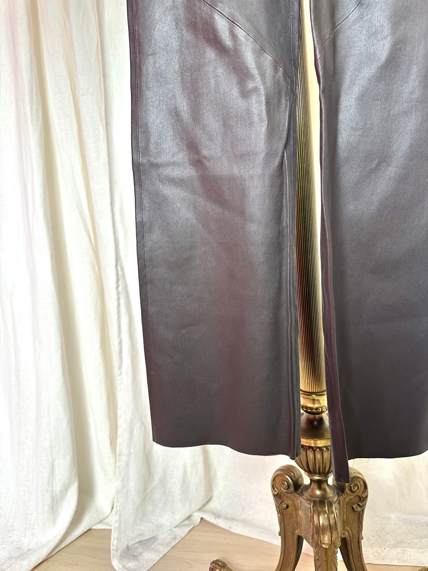 Broek Alter Ego leer donkerbruin - Maat XS