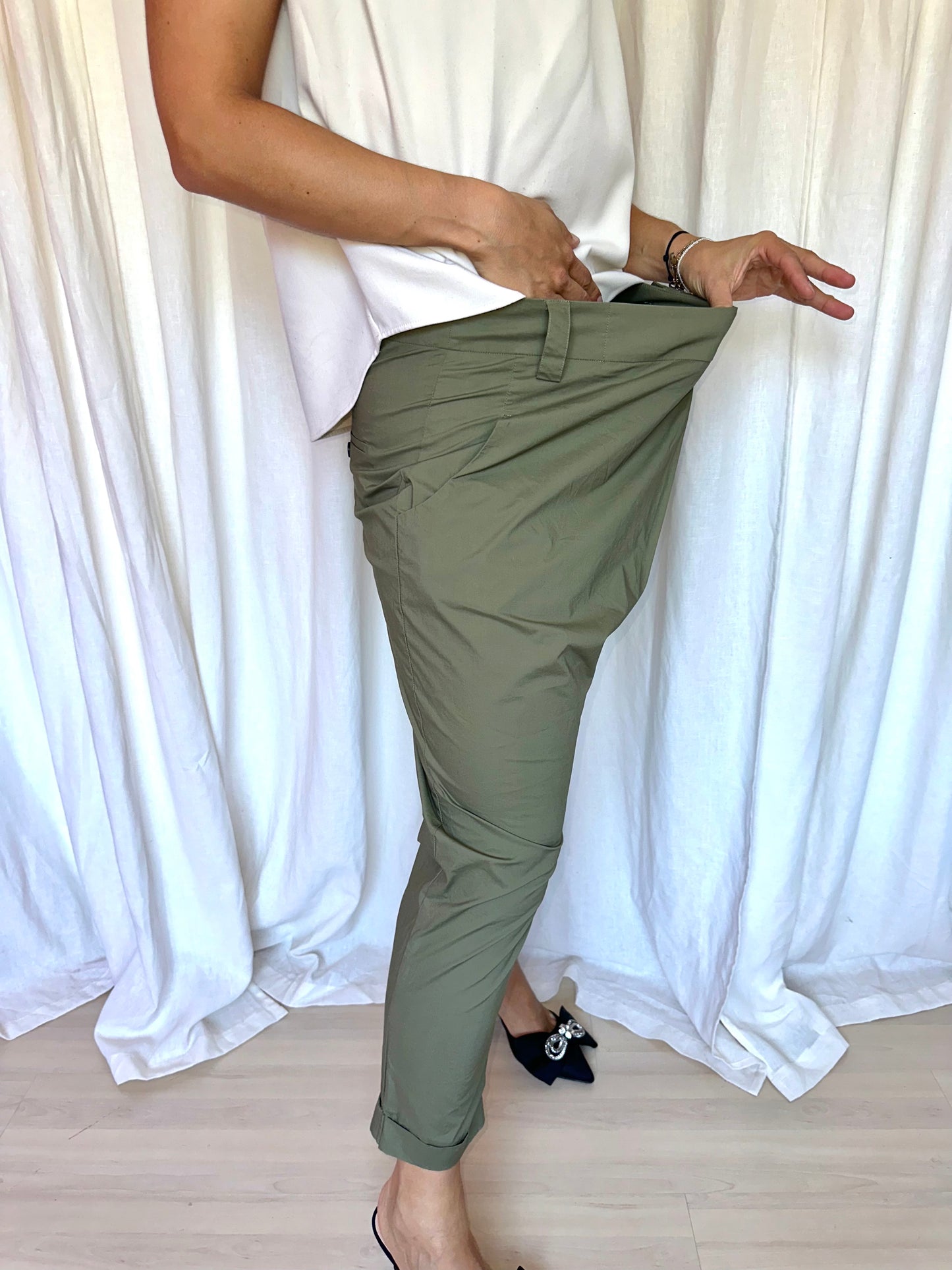 Broek Womanbyearn legergroen - Maat 40