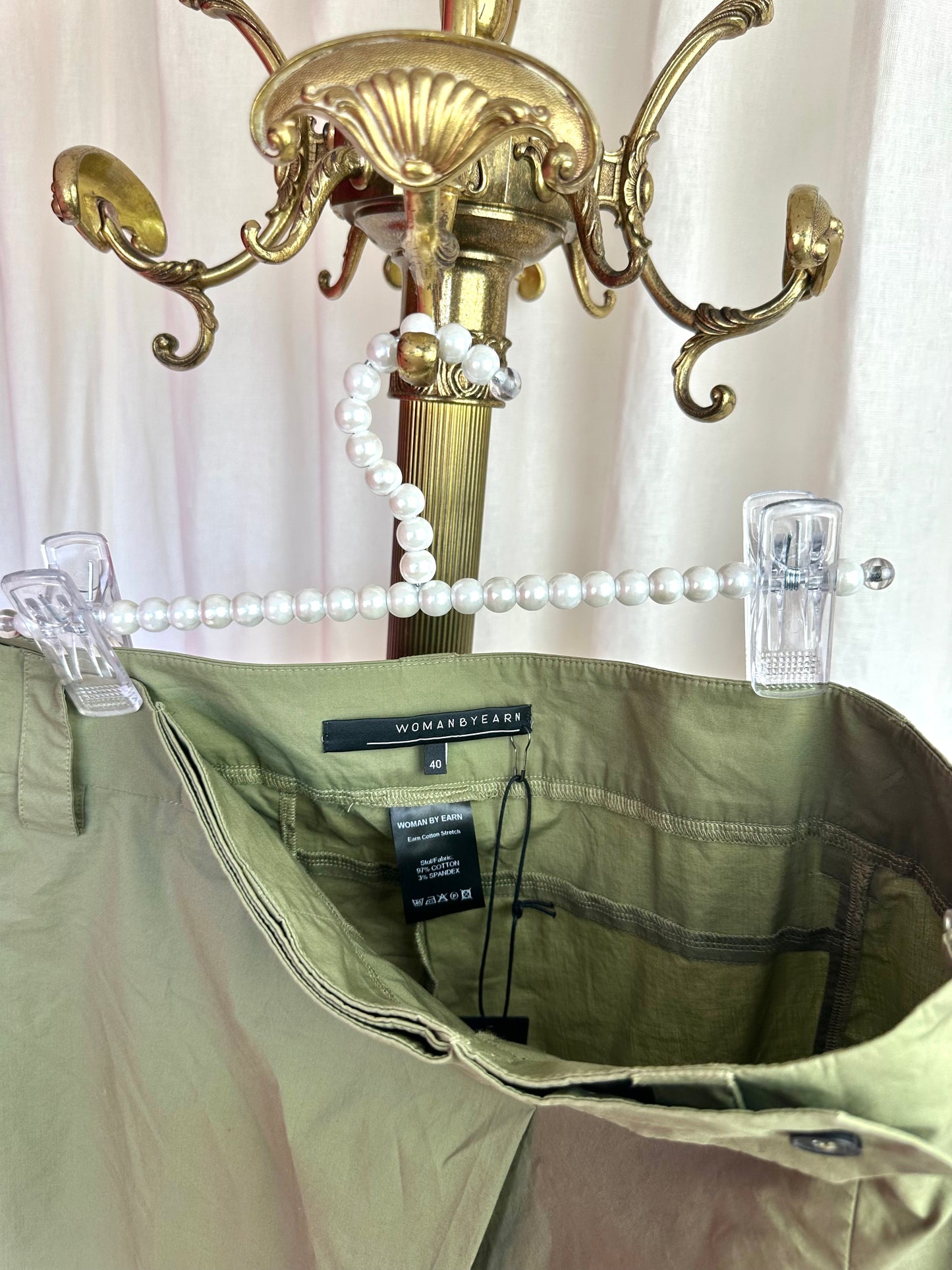 Broek Womanbyearn legergroen - Maat 40