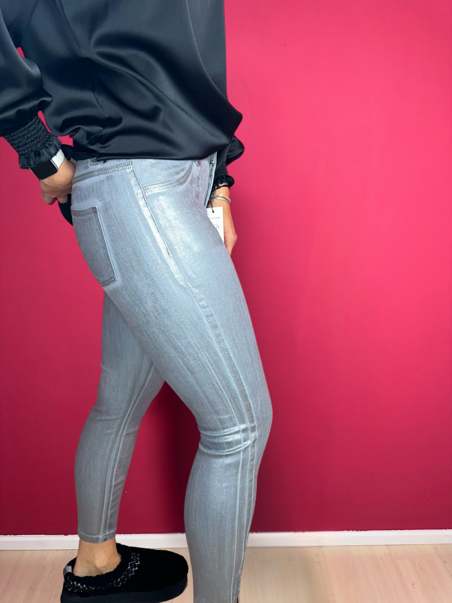 Ensemble Jeans gris et argent