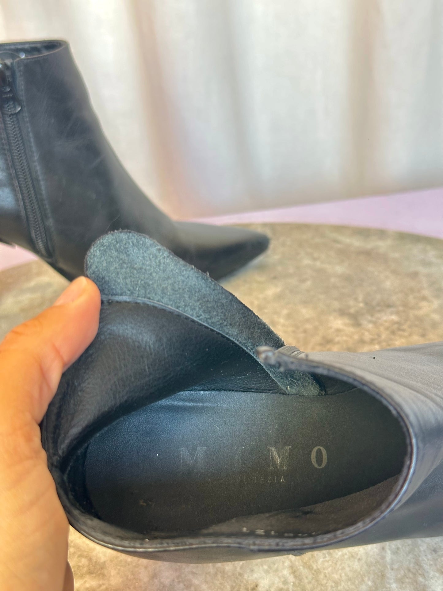 Enkellaarzen hak Vero Cuoio leer zwart maat 36