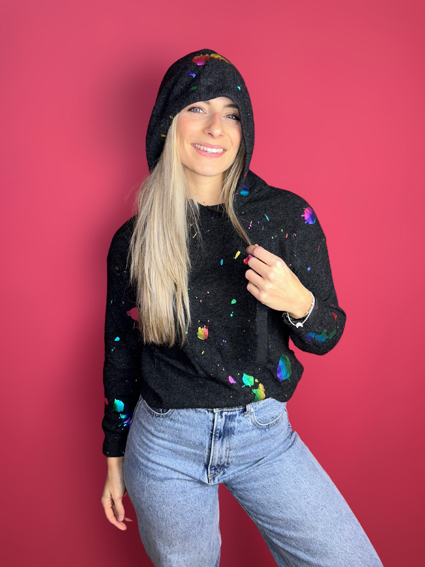 Sweat à capuche Brodie Cachemire gris