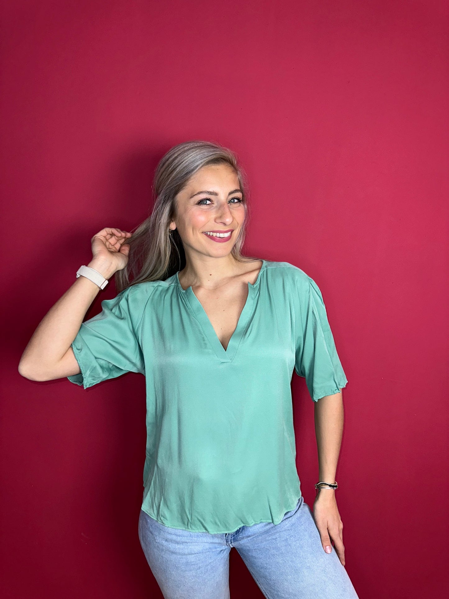 Blouse Ibana groen - Maat 42