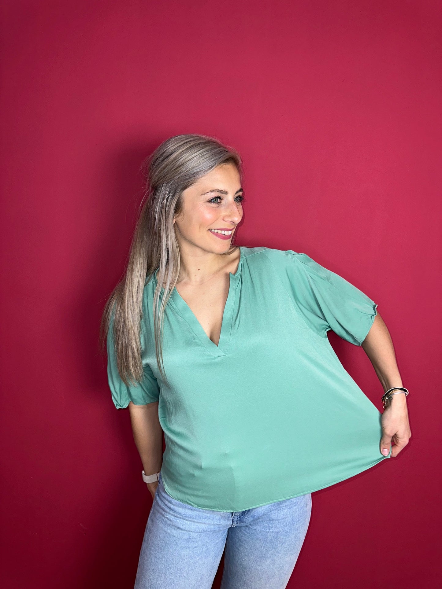 Blouse Ibana groen - Maat 42