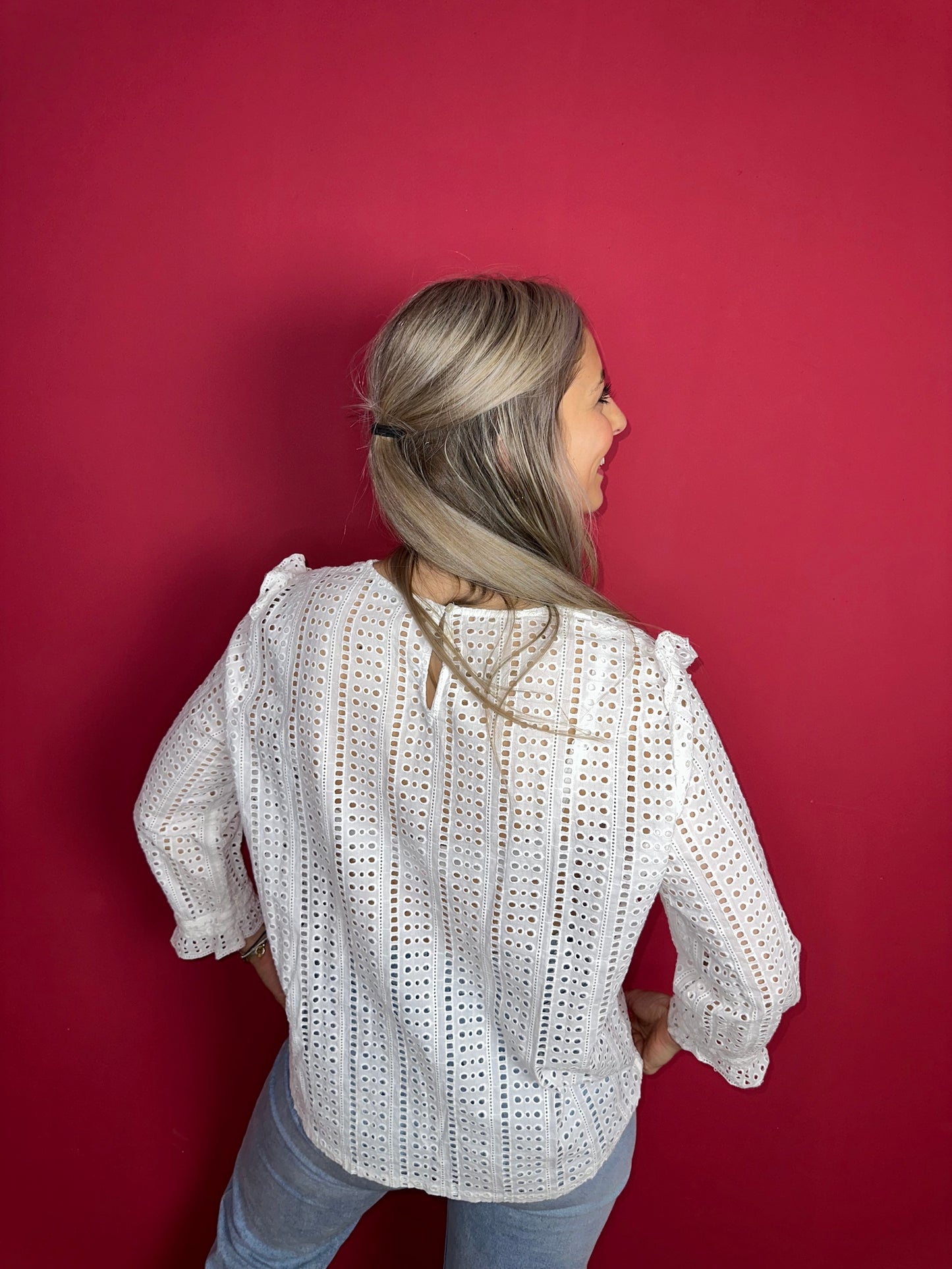 Blouse SET broderie wit - Maat 42