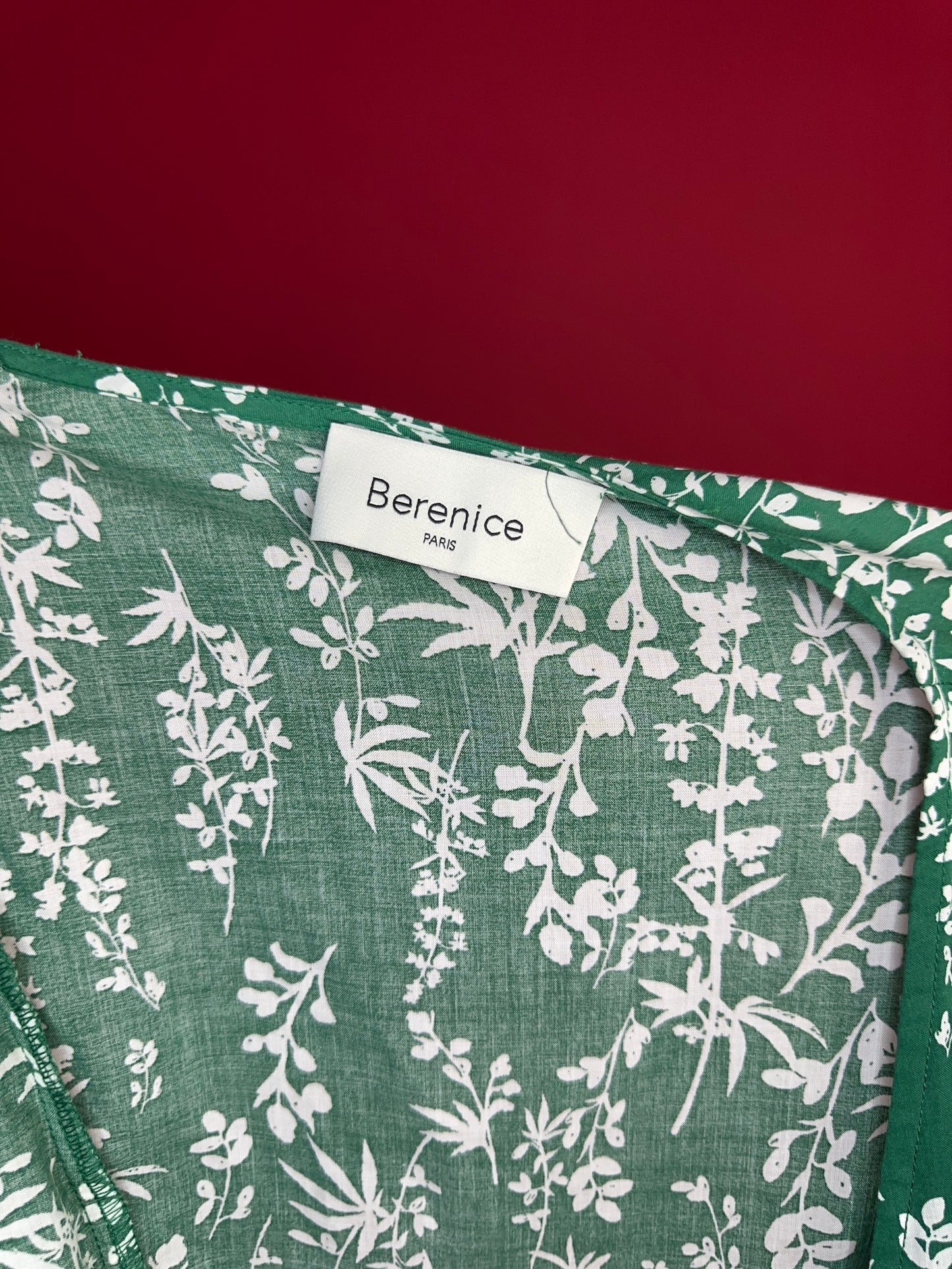 Blouse Berenice paris print groen/wit - Maat 40