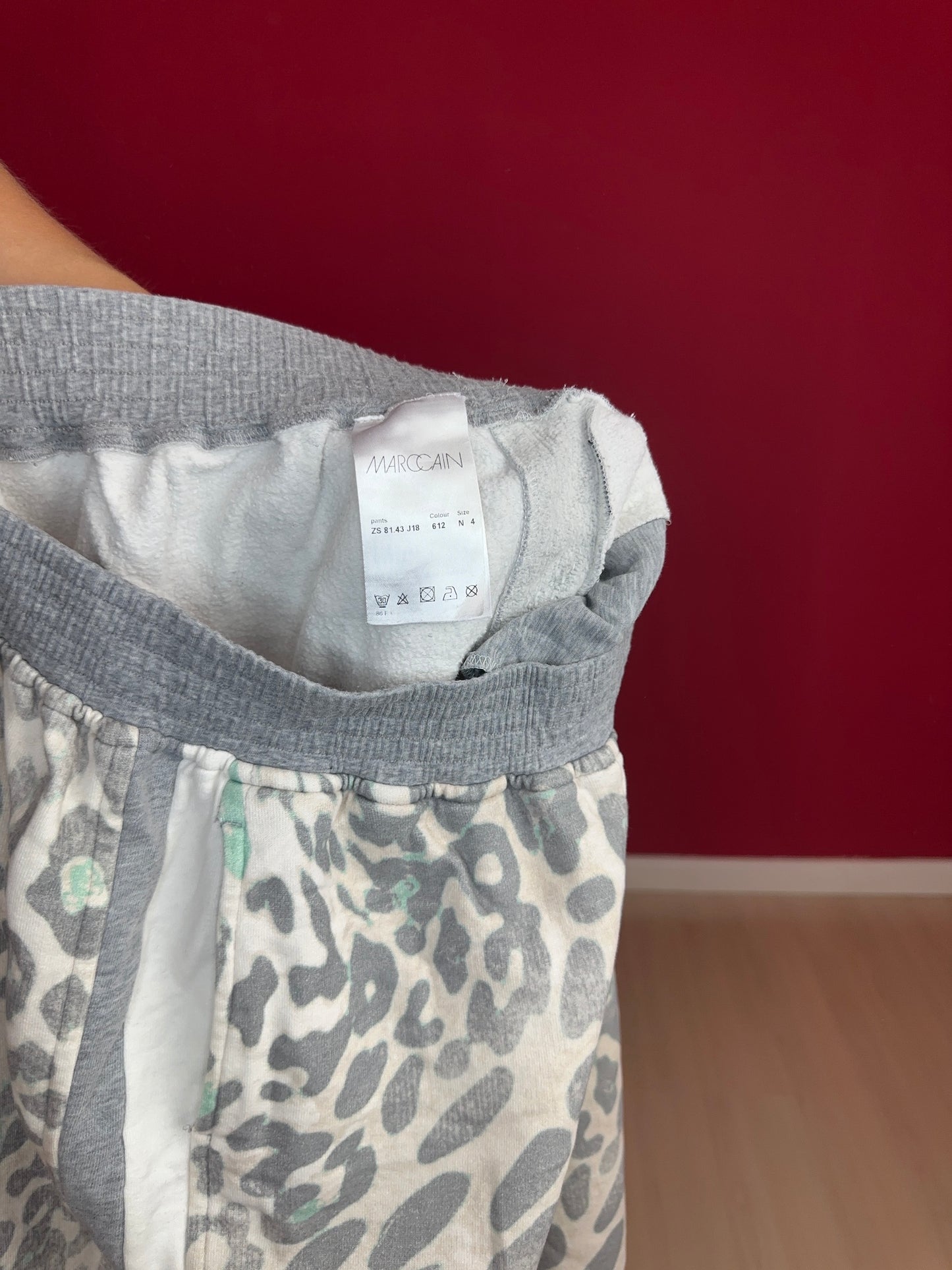 Broek Marc Cain jogging print lichtgrijs - Maat 4