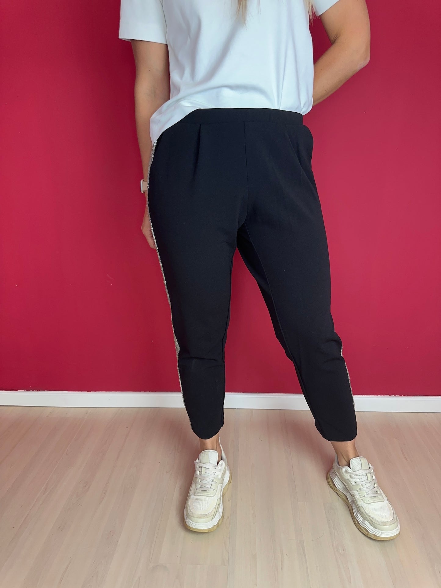 Broek Rinascimento pailletten zwart - Maat XL