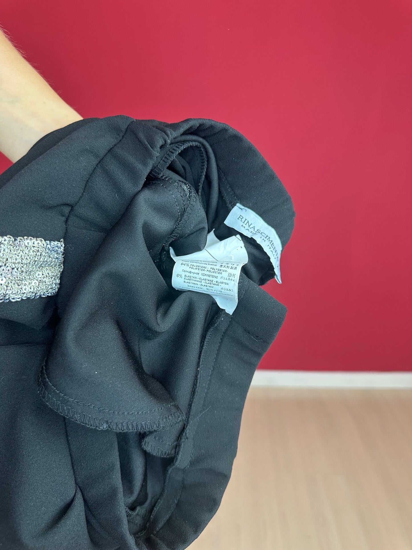 Broek Rinascimento pailletten zwart - Maat XL