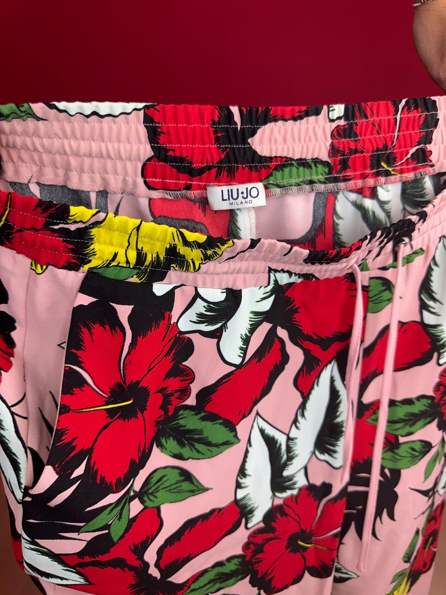 Broek LIU JO bloemenprint roze - Maat 40