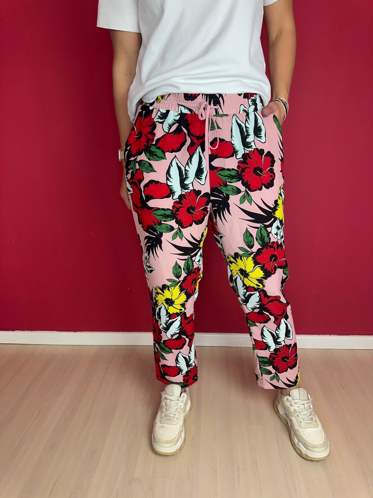 Broek LIU JO bloemenprint roze - Maat 40