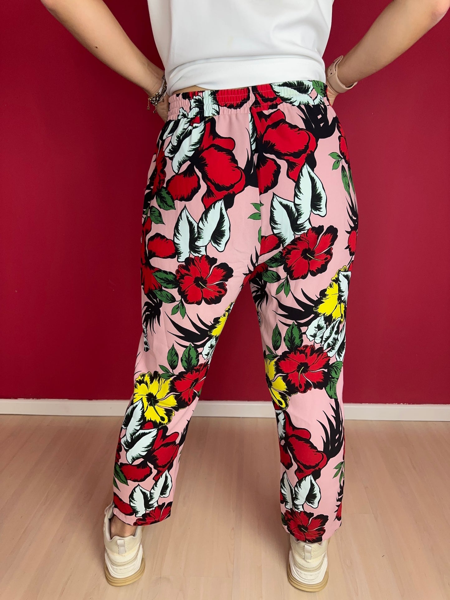 Broek LIU JO bloemenprint roze - Maat 40