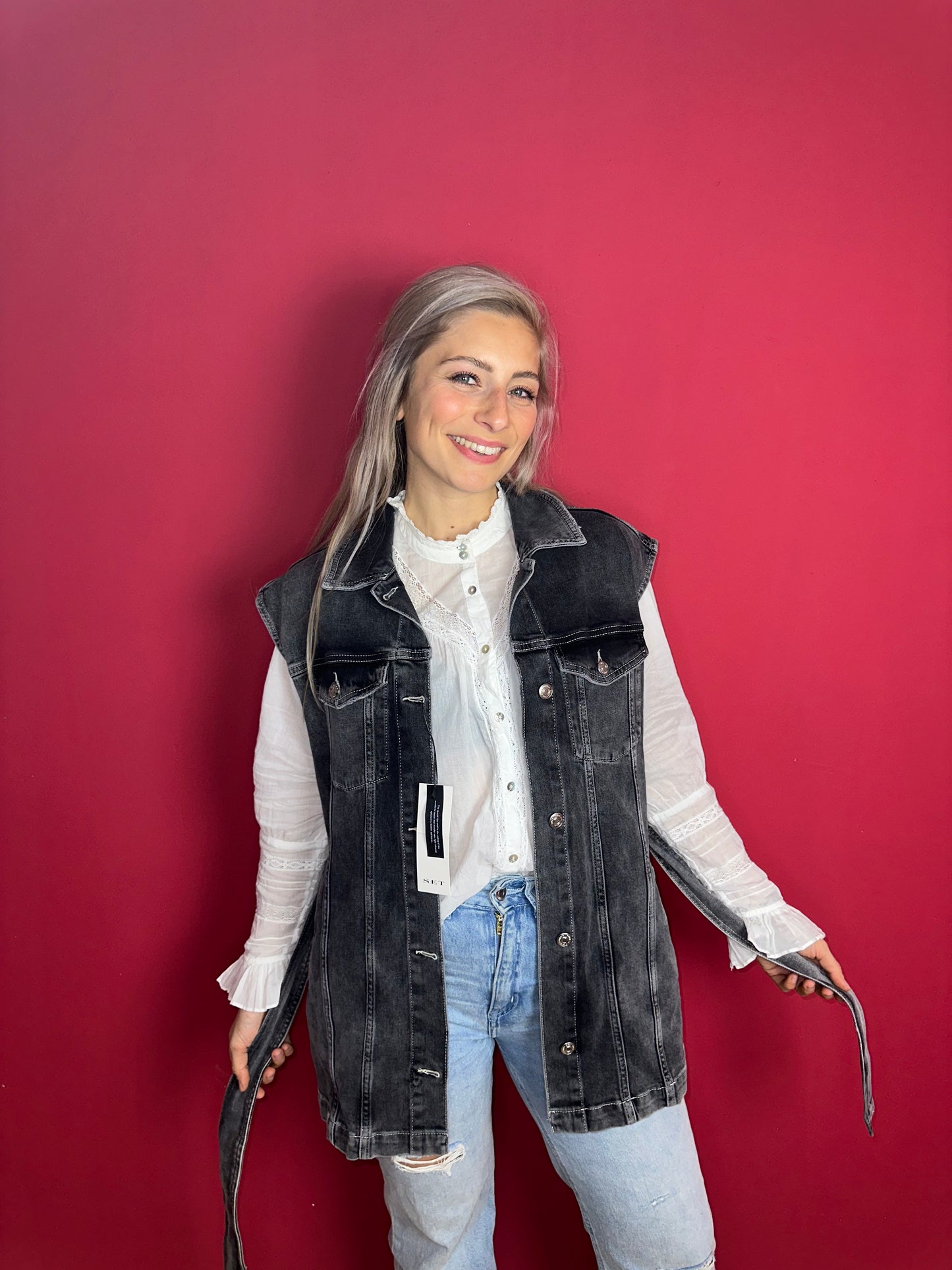 Gilet SET jeans grijs - Maat 40