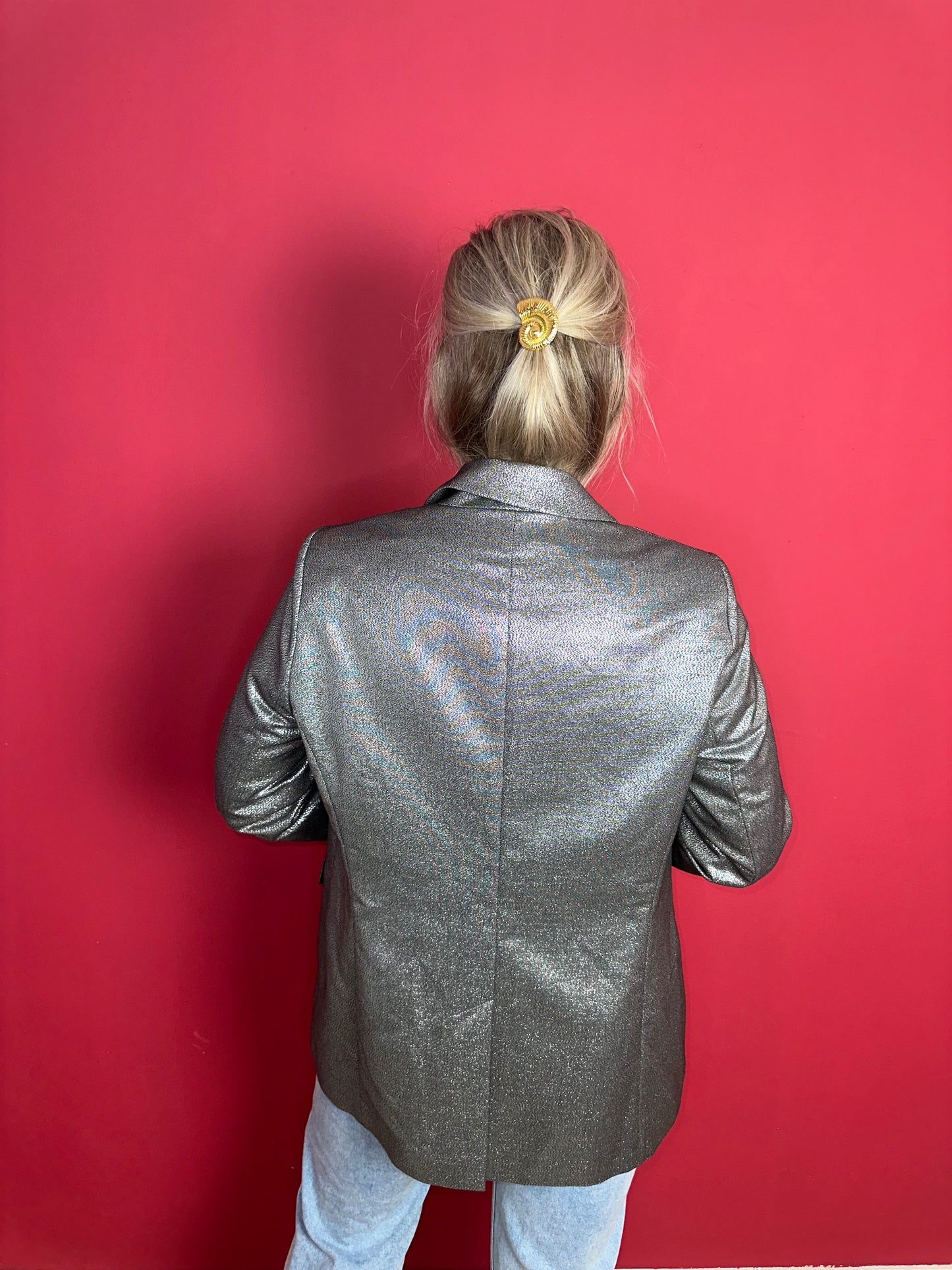 Blazer SET glitter zilver - Maat 42