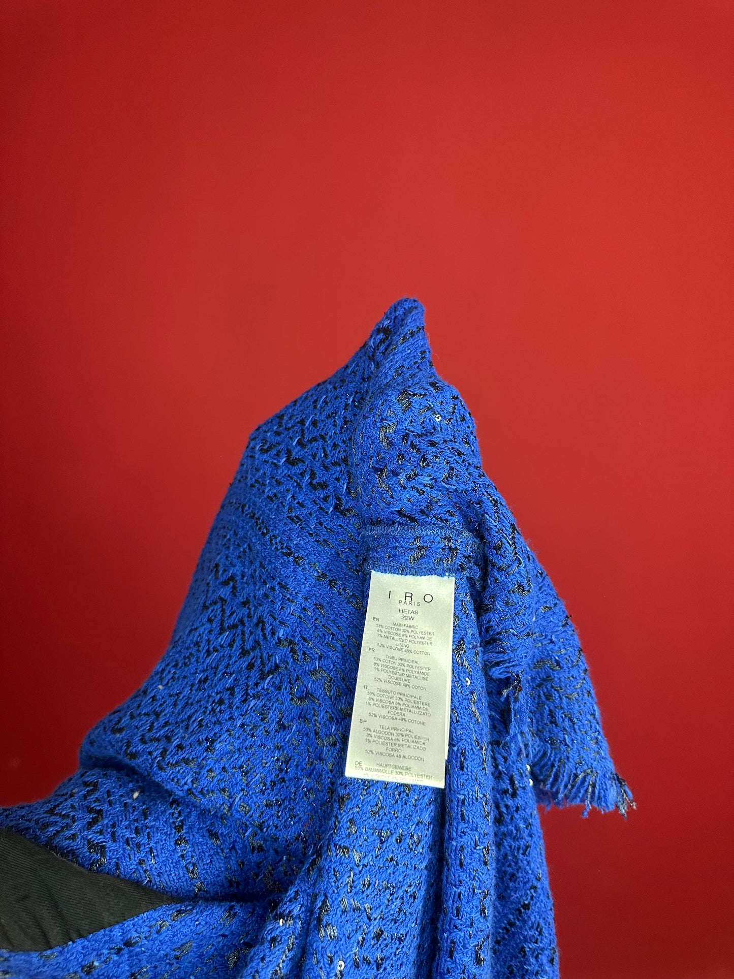 Overshirt IRO Hetas tweed cobalt - Maat XS