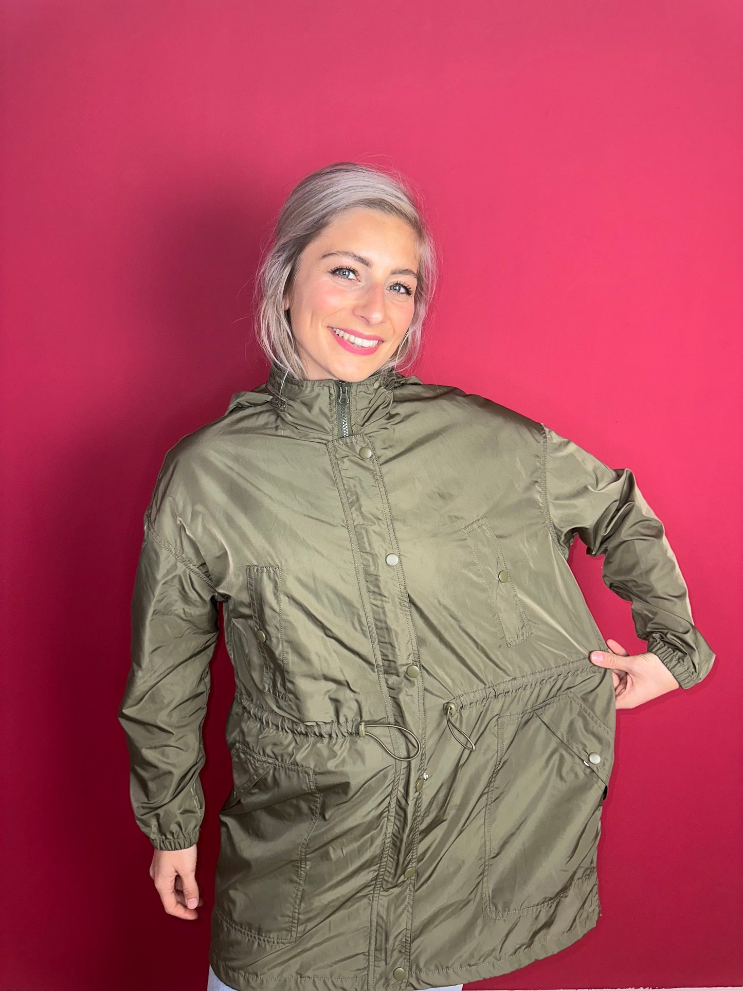 Jas SET parka legergroen - Maat 38