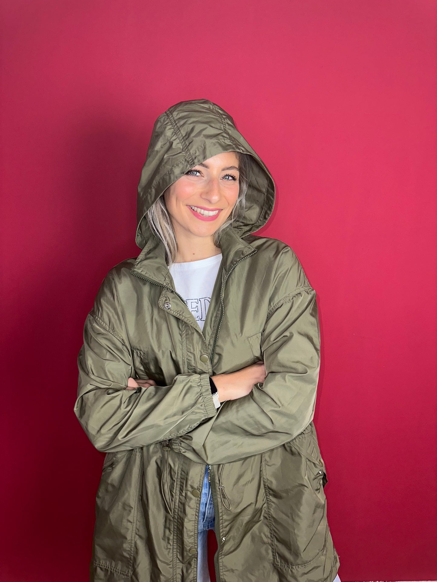 Jas SET parka legergroen - Maat 38
