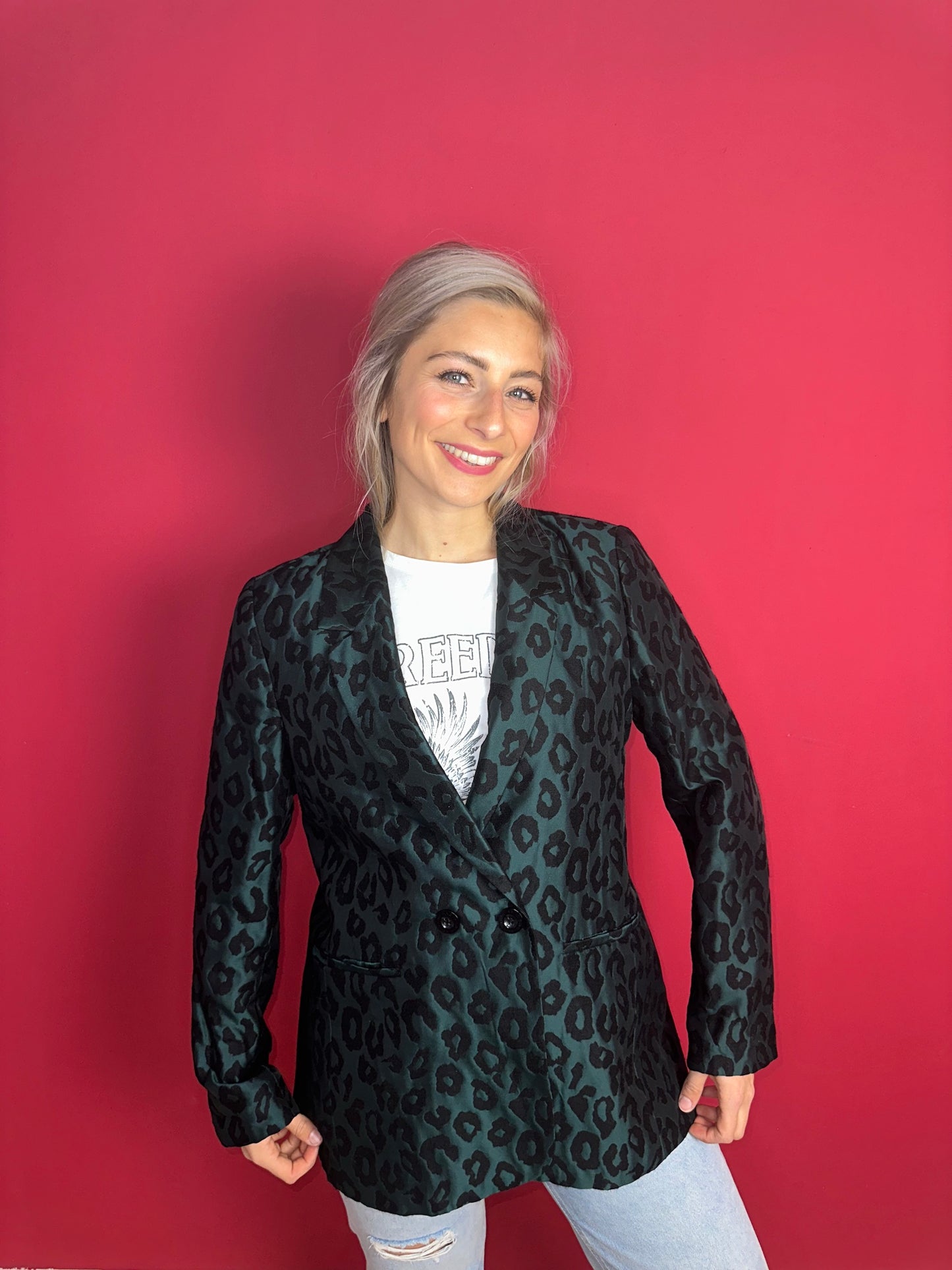 Blazer Anine Bing panterprint donkergroen - Maat L