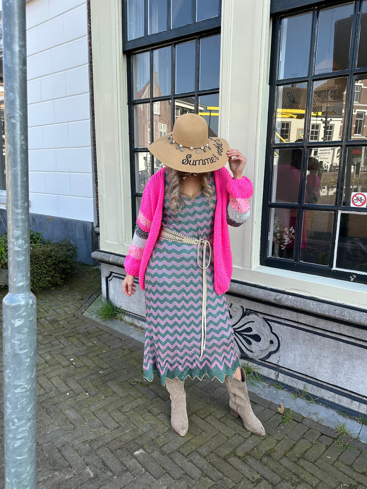 Robe Missoni rose/vert