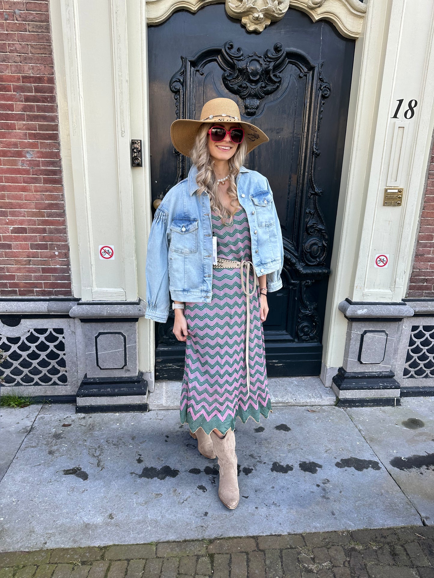 Robe Missoni rose/vert