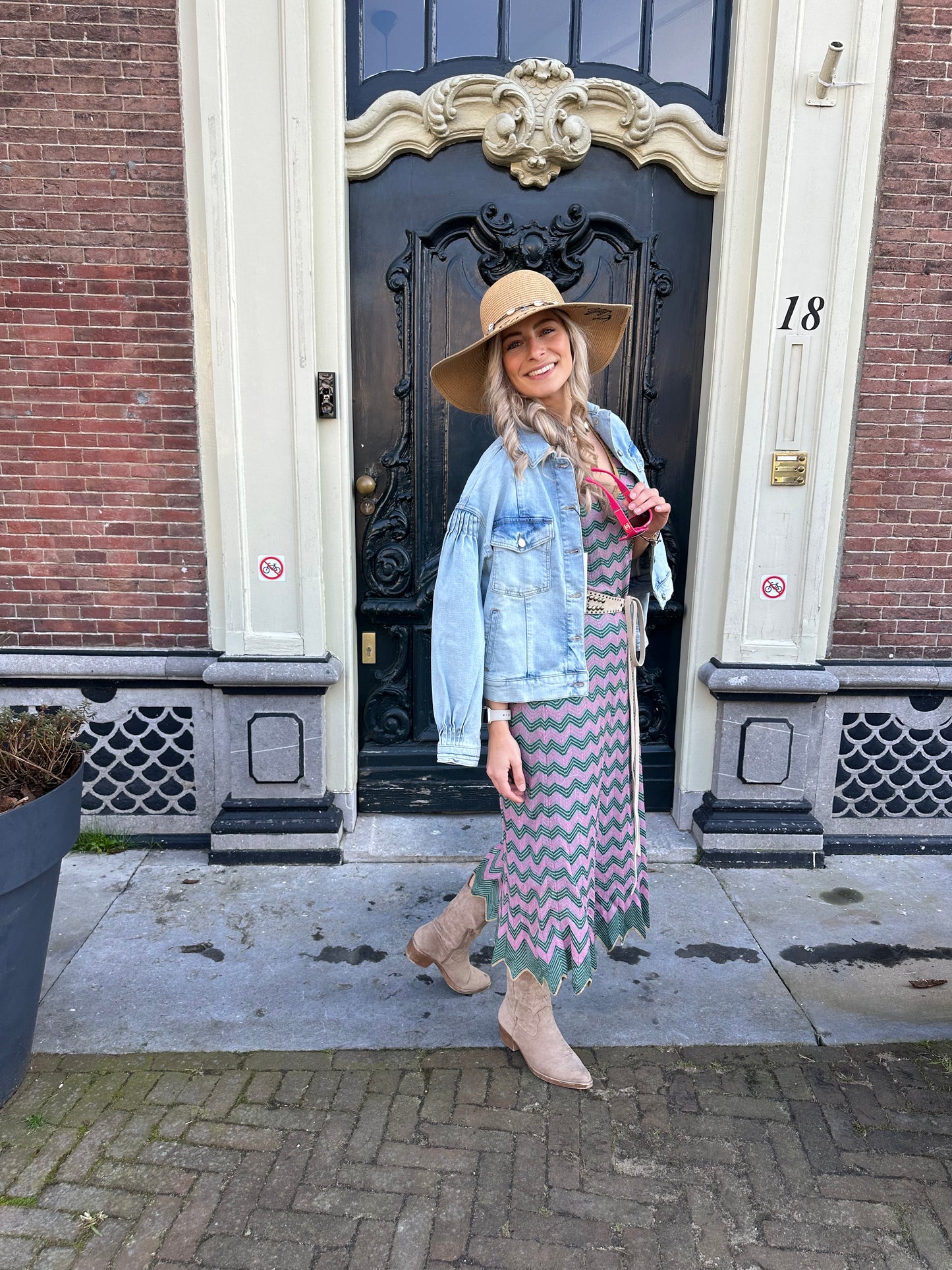 Robe Missoni rose/vert