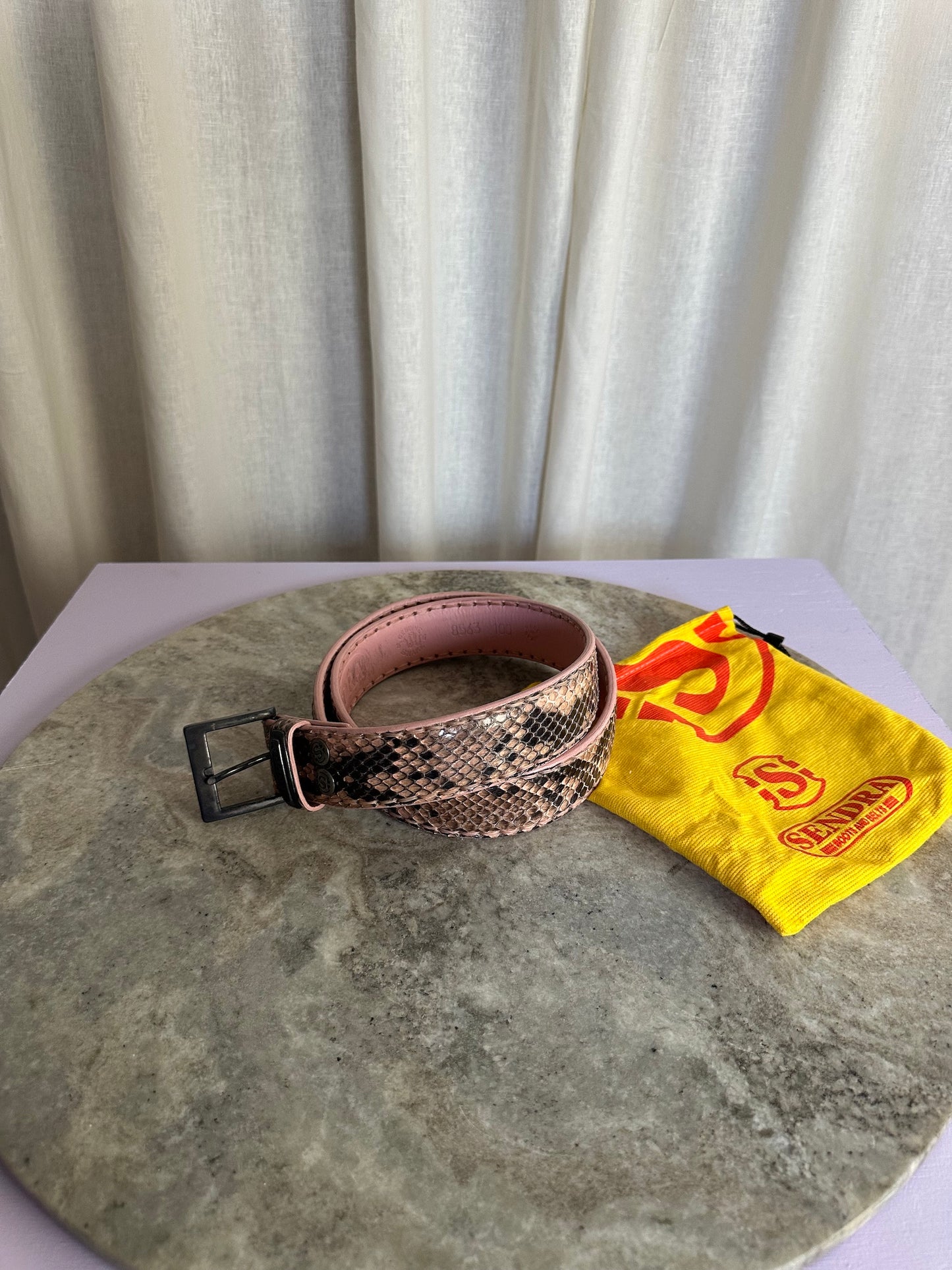Riem Sendra slangenprint roze