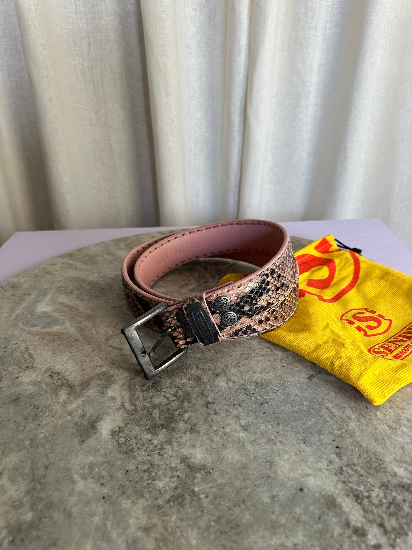 Riem Sendra slangenprint roze