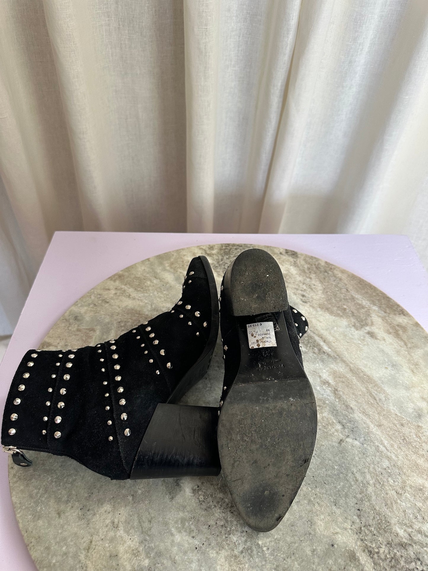 Laarzen Vero Cuoio suede zwart studs - Maat 39